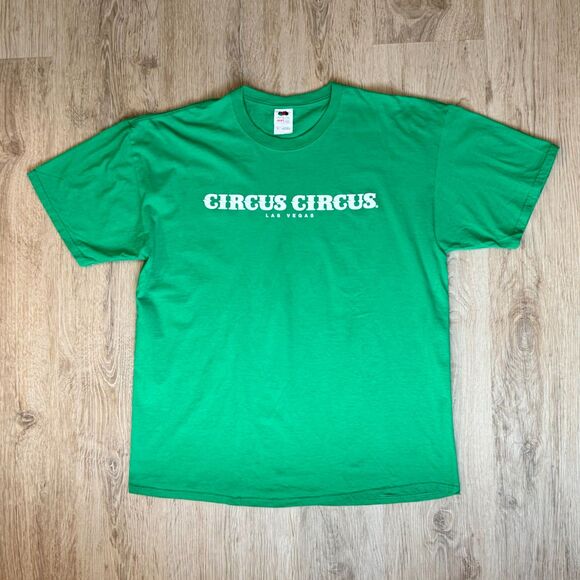 Fruit Of The Loom Circus Circus Las Vegas Graphic T-Shirt Green XL Nevada - Picture 1 of 5